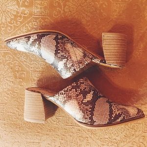 Snake printed mule